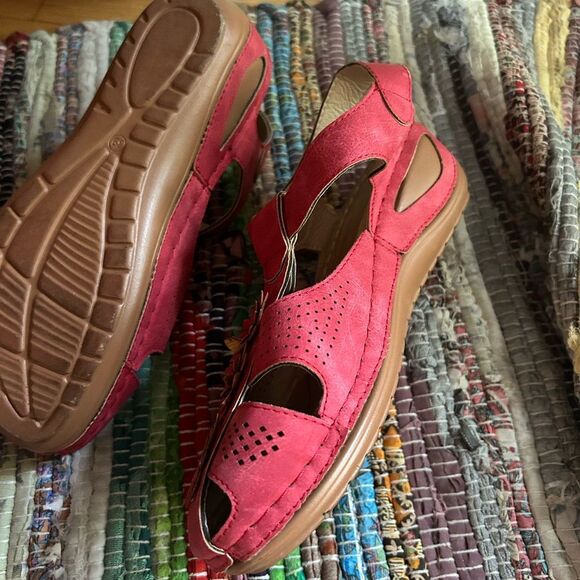 Elegant Pink Floral Women's Sandals Size 39/8 - Picture 7 of 16